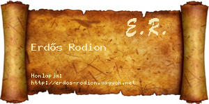 Erdős Rodion névjegykártya