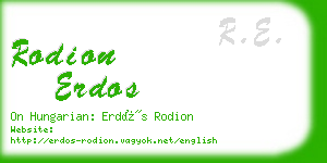 rodion erdos business card